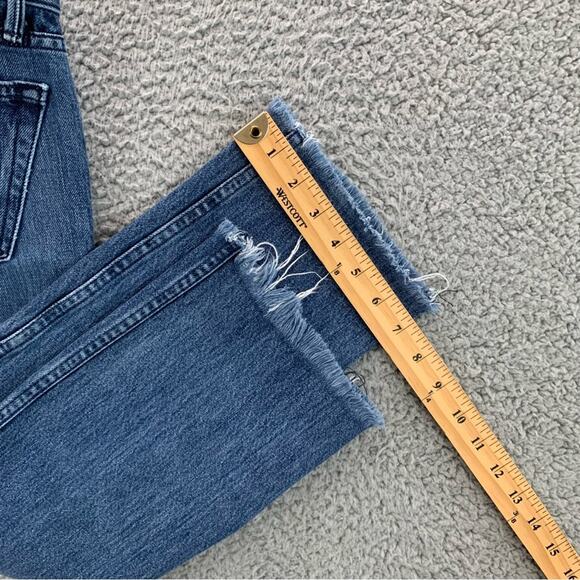 GRLFRND Tatum Cropped Straight Leg Frayed Raw Hem Button Fly Women's -  Size: 24 - Picture 12 of 16